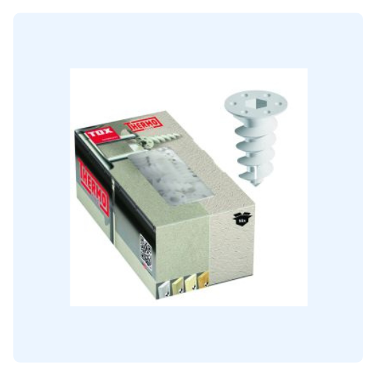 Foto eines Dämmstoffdübels mit Verpackung von TOX